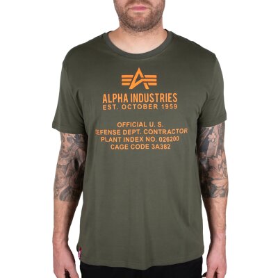 Alpha Industries Herren T-Shirt Fundamental dark olive XS