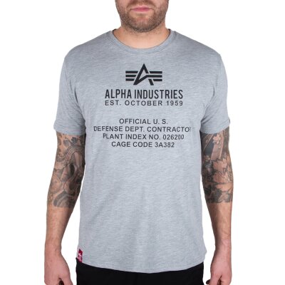 Alpha Industries Herren T-Shirt Fundamental grey heather S