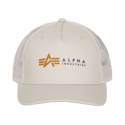 Alpha Industries Alpha Label Trucker Cap jet stream white