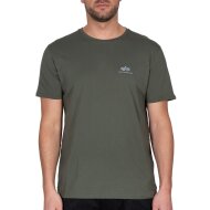 Alpha Industries Herren T-Shirt Basic Small Logo Reflective Print dark olive S