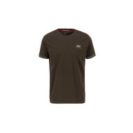 Alpha Industries Herren T-Shirt Roll-Up Sleeve dark olive...