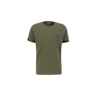 Alpha Industries Herren T-Shirt Roll-Up Sleeve brushstroke green