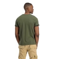 Alpha Industries Herren T-Shirt Roll-Up Sleeve brushstroke green