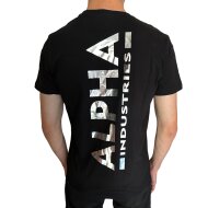 Alpha Industries Herren T-Shirt Backprint Foil Print black/metalsilver