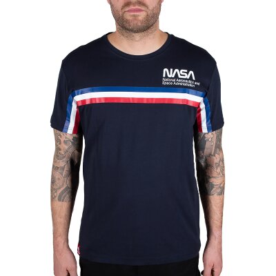 Alpha Industries Herren T-Shirt NASA ISS rep.blue