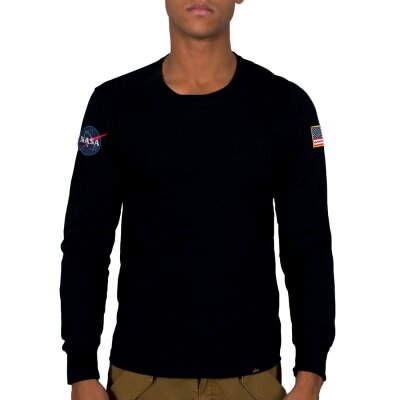 Alpha Industries Herren Longsleeve T-Shirt NASA black