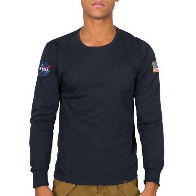 Alpha Industries Herren Longsleeve T-Shirt NASA rep.blue XL