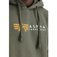 Alpha Industries Herren Hoodie Alpha Label dark olive