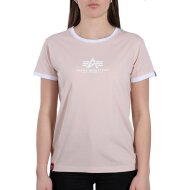 Alpha Industries Damen Basic T-Shirt Contrast ML pale peach