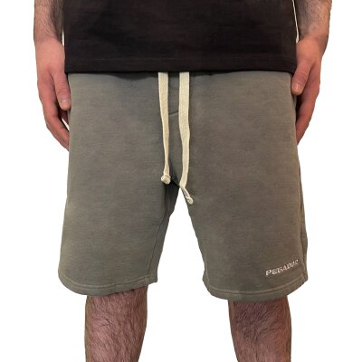 Pegador Herren Logo Heavy Sweat Shorts washed smok grey