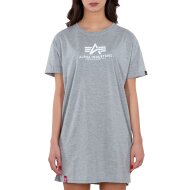 Alpha Industries Damen Basic Long T-Shirt greyheather/white