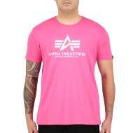 Alpha Industries Herren T-Shirt Basic Logo magenta