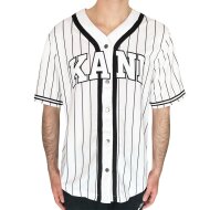 Karl Kani Serif Pinstripe Baseball Shirt white/black