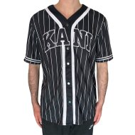 Karl Kani Serif Pinstripe Baseball Shirt black/white