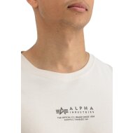 Alpha Industries Herren T-Shirt Alpha Wording jet stream white