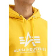 Alpha Industries Herren Hoodie Basic Logo solar yellow