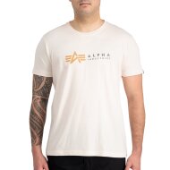 Alpha Industries Herren T-Shirt Alpha Label jet stream white