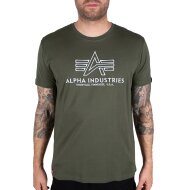 Alpha Industries Herren T-Shirt Basic Embroidery dark olive