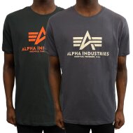Alpha Industries Herren T-Shirt Basic 2 Pack grey...