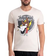 Alpha Industries Herren T-Shirt Wolfhounds jet stream white