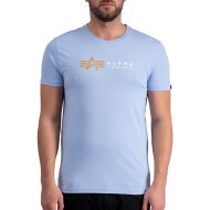 Alpha Industries Herren T-Shirt Alpha Label light blue