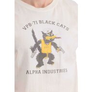 Alpha Industries Herren T-Shirt USN Cat vintage white