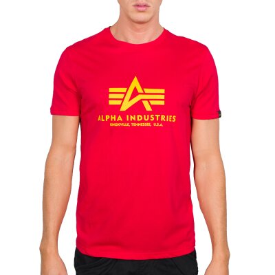 Alpha Industries Herren T-Shirt Basic Logo speed red XS