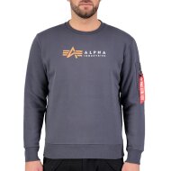Alpha Industries Herren Sweater Alpha Label greyblack