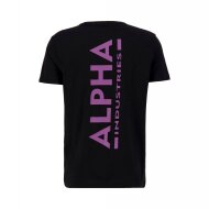 Alpha Industries Herren T-Shirt Backprint black/dark magenta