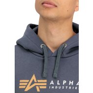Alpha Industries Herren Hoodie Alpha Label greyblack