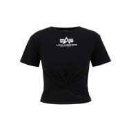 Alpha Industries Damen Crop T-Shirt Knotted black