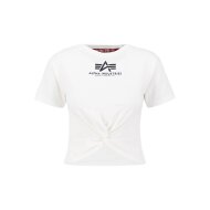 Alpha Industries Damen Crop T-Shirt Knotted white