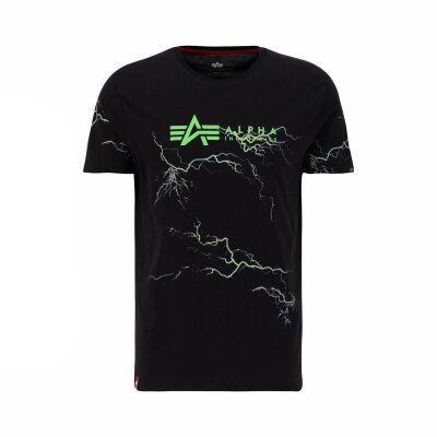 Alpha Industries Herren T-Shirt Lightning AOP black/poisongreen