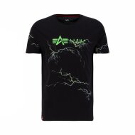 Alpha Industries Herren T-Shirt Lightning AOP black/poisongreen