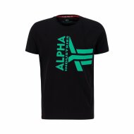 Alpha Industries Herren T-Shirt Half Logo Foam black/green