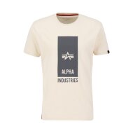 Alpha Industries Herren T-Shirt Block Logo jet stream white
