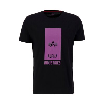 Alpha Industries Herren T-Shirt Block Logo black/dark magenta