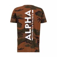 Alpha Industries Herren T-Shirt Backprint Camo burned camo