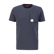 Alpha Industries Herren T-Shirt Label Pocket grey black