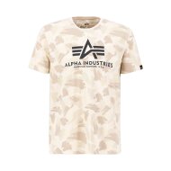 Alpha Industries Herren T-Shirt Basic Logo Camo sand camo