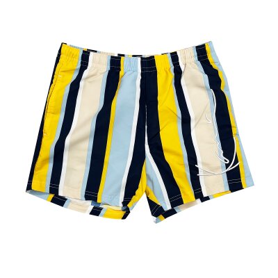 Karl Kani Herren Board Shorts Stripe Signature yellow/light blue/navy
