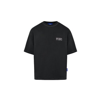 PEQUS Herren T-Shirt Chest Logo grey washed