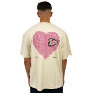 PEQUS Herren T-Shirt Island of Heartbreak cream pink