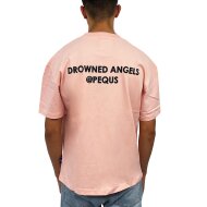PEQUS Herren T-Shirt Drowned Angels Logo rosa
