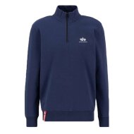 Alpha Industries Herren Half Zip Sweater Small Logo ultra navy