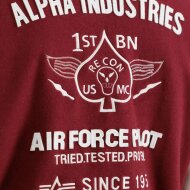 Alpha Industries Herren Sweat Jacket Varsity Air Force burgundy