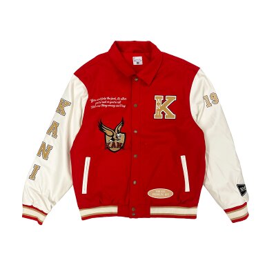 Karl Kani Herren College Jacke Retro Patch Block red/off white