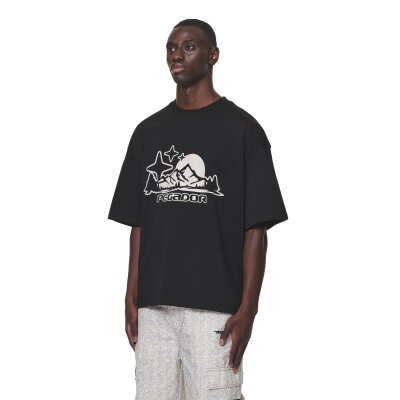 Pegador Herren T-Shirt Pansy Boxy Oversized black