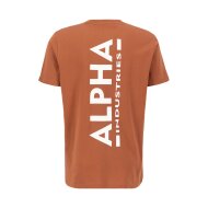 Alpha Industries Herren T-Shirt Backprint hazel brown