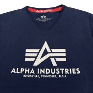 Alpha Industries Herren T-Shirt Basic V-Neck ultra navy